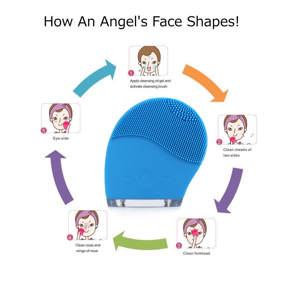 Facial Cleaning Brush Deep Cleansing Face Waterproof Silicone Sonic Vibration Cleaner Deep Pore Cleaning Skin Massage Face Care Facial Cleaning Brush Deep Cleansing Face Waterproof Silicone Sonic Vibration Cleaner Deep Pore Cleaning Skin Massage Face Care