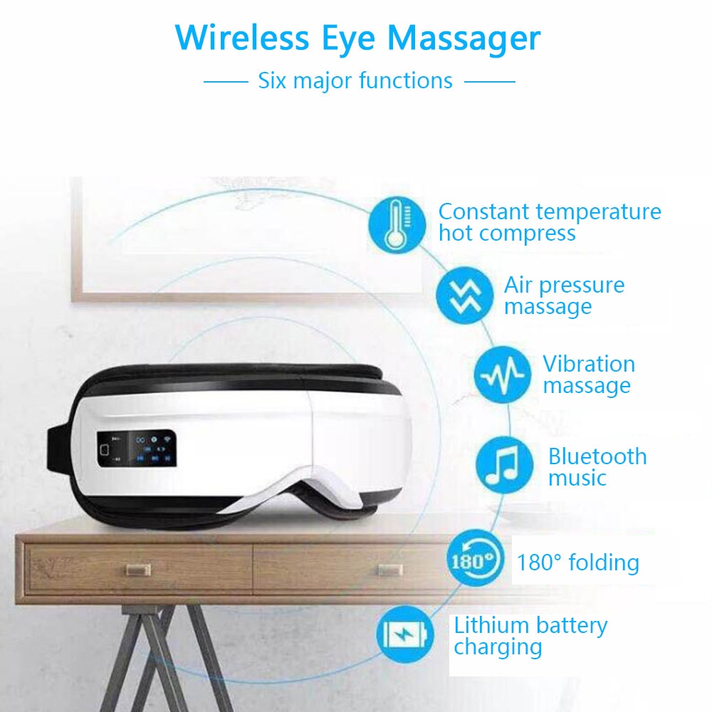 Dropshipping Eye Massager Eye Mask Music Magnetic Air Pressure Infrared Heating Massage Glasses Electric DC Eyes Care Device Dropshipping Eye Massager Eye Mask Music Magnetic Air Pressure Infrared Heating Massage Glasses Electric DC Eyes Care Device