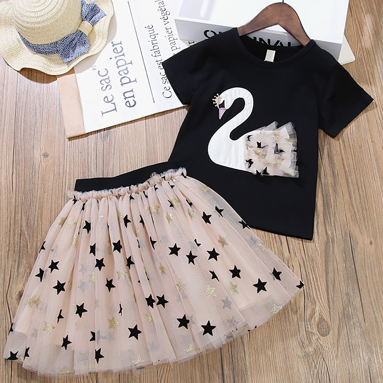 2020 Summer Girls' Clothing Sets Elegant Princess Cartoon Embroidered Top+Gauze Skirt 2PCS Children Baby Kids Girls Clothes Suit 2020 Summer Girls' Clothing Sets Elegant Princess Cartoon Embroidered Top+Gauze Skirt 2PCS Children Baby Kids Girls Clothes Suit