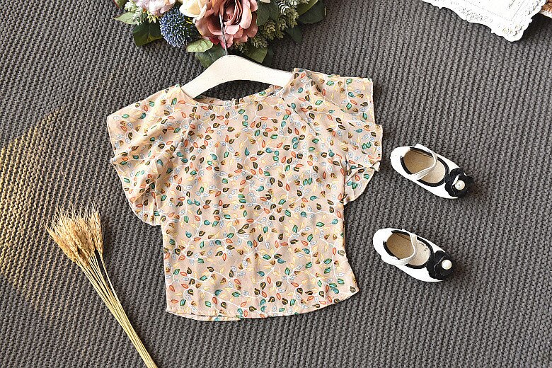 Summer Girls' Clothing Sets Fashion Korean Chiffon Short-sleeved+ Pants 2PCS Baby Kids Clothes Suit Children Clothing Summer Girls' Clothing Sets Fashion Korean Chiffon Short-sleeved+ Pants 2PCS Baby Kids Clothes Suit Children Clothing