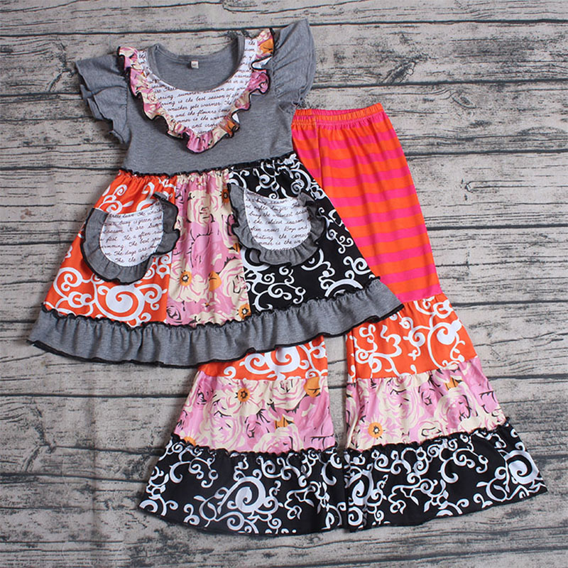New Summer Girls' Clothing Sets Baby Clothes Cartoon Top Dress Big Ruffle Bell Bottom Pants 2 Pcs Girls Children Clothes Sets New Summer Girls' Clothing Sets Baby Clothes Cartoon Top Dress Big Ruffle Bell Bottom Pants 2 Pcs Girls Children Clothes Sets