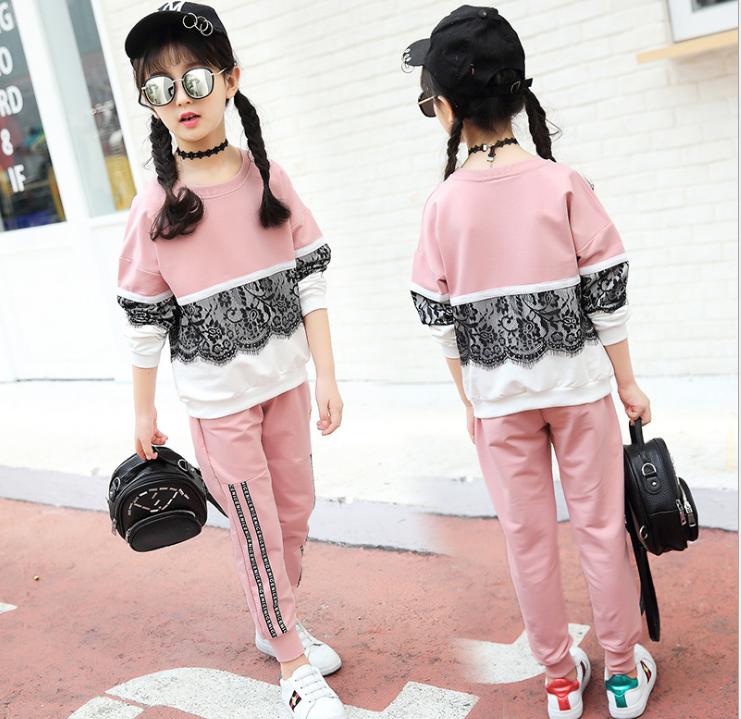 baby girl clothes Kid New sports girl suit, girls' Autumn wear, children's lace sweater, two pieces of children's clothing baby girl clothes Kid New sports girl suit, girls' Autumn wear, children's lace sweater, two pieces of children's clothing