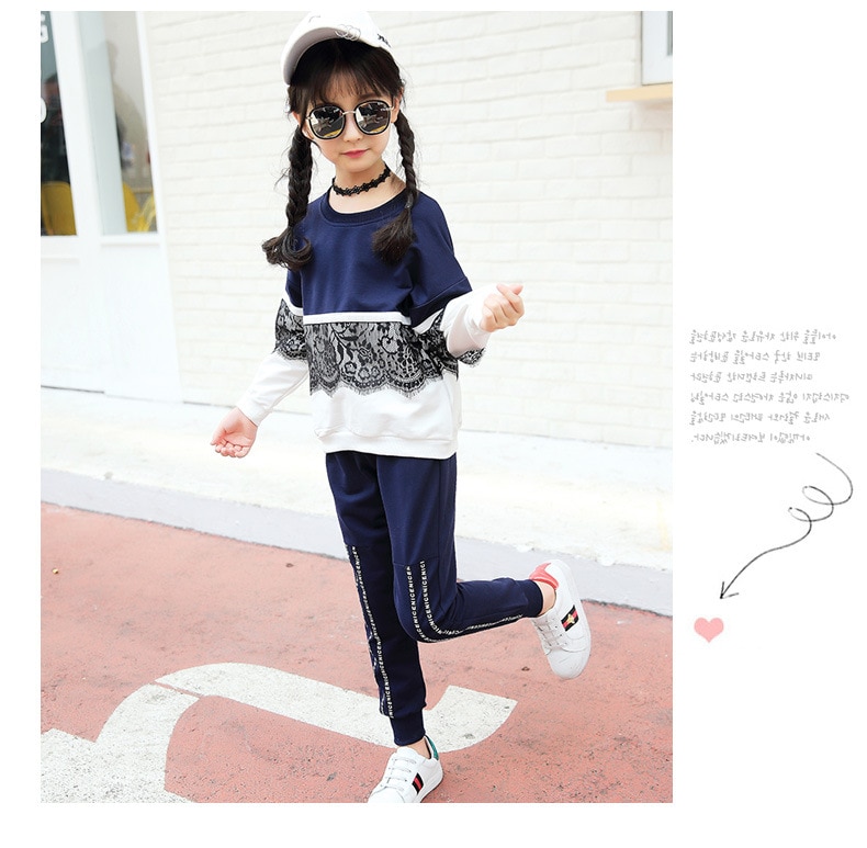baby girl clothes Kid New sports girl suit, girls' Autumn wear, children's lace sweater, two pieces of children's clothing baby girl clothes Kid New sports girl suit, girls' Autumn wear, children's lace sweater, two pieces of children's clothing