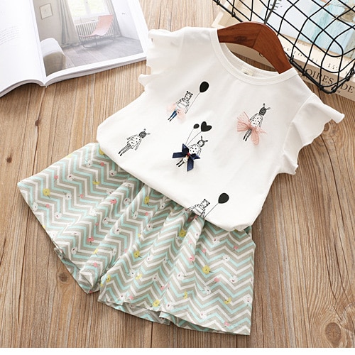 Baby Girl Clothes Summer New Children Girls' Clothing Set Love Tops+Pleated Student Skirt Girls Suit Baby Kids Clothes Baby Girl Clothes Summer New Children Girls' Clothing Set Love Tops+Pleated Student Skirt Girls Suit Baby Kids Clothes
