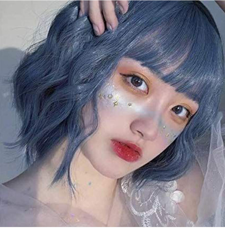 SHANGKE Short Wavy Wigs for Black Women African American Synthetic Hair Purple Wigs with Bangs Heat Resistant Cosplay Wig SHANGKE Short Wavy Wigs for Black Women African American Synthetic Hair Purple Wigs with Bangs Heat Resistant Cosplay Wig