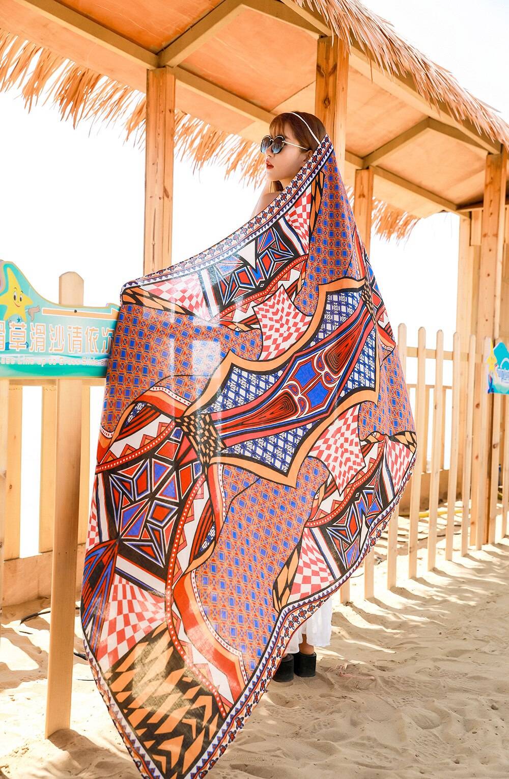 woman Sunscreen Scarves cotton linen scarf national wind travel scarf holiday air conditioning shawl tassel ladies beach towel woman Sunscreen Scarves cotton linen scarf national wind travel scarf holiday air conditioning shawl tassel ladies beach towel