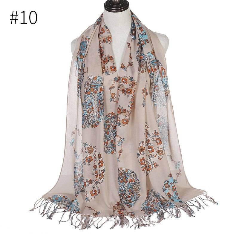Viscose Cotton Printed Muslim Head Scarf Women Turkish Tassel Hijabs Wraps Islamic Long Shawl Headscarf Turban Lightweight Viscose Cotton Printed Muslim Head Scarf Women Turkish Tassel Hijabs Wraps Islamic Long Shawl Headscarf Turban Lightweight