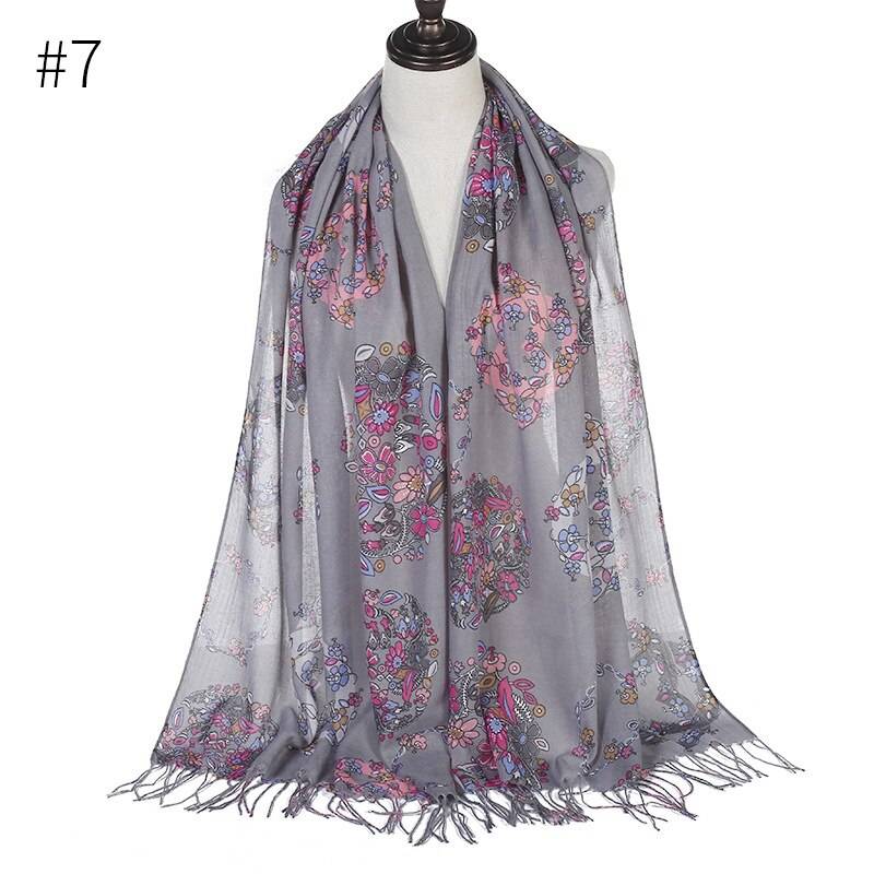 Viscose Cotton Printed Muslim Head Scarf Women Turkish Tassel Hijabs Wraps Islamic Long Shawl Headscarf Turban Lightweight Viscose Cotton Printed Muslim Head Scarf Women Turkish Tassel Hijabs Wraps Islamic Long Shawl Headscarf Turban Lightweight
