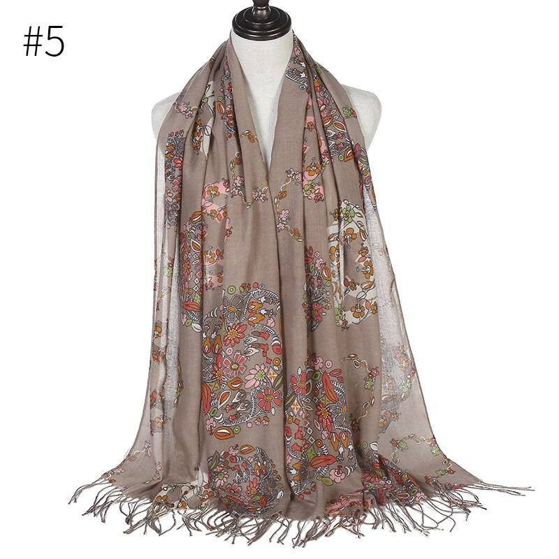 Viscose Cotton Printed Muslim Head Scarf Women Turkish Tassel Hijabs Wraps Islamic Long Shawl Headscarf Turban Lightweight Viscose Cotton Printed Muslim Head Scarf Women Turkish Tassel Hijabs Wraps Islamic Long Shawl Headscarf Turban Lightweight
