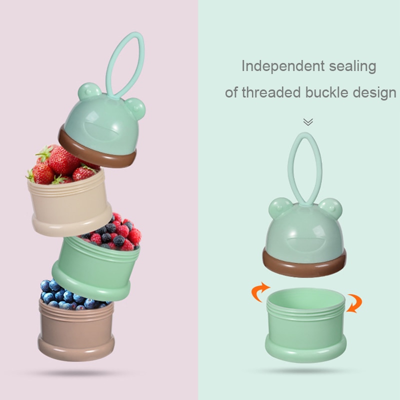 3 layer Frog Style Portable Baby Food Storage Box Essential Cereal Cartoon Milk Powder Boxes Toddle Kids Formula Milk Container 3 layer Frog Style Portable Baby Food Storage Box Essential Cereal Cartoon Milk Powder Boxes Toddle Kids Formula Milk Container