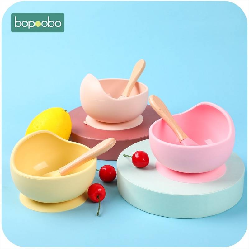 Bopoobo BPA Free Silicone Bibs Bowl Sets Baby Feeding Supplies 1PC Baby Silicone Chewing Food Grade Newborn Accessories Teeth Bopoobo BPA Free Silicone Bibs Bowl Sets Baby Feeding Supplies 1PC Baby Silicone Chewing Food Grade Newborn Accessories Teeth