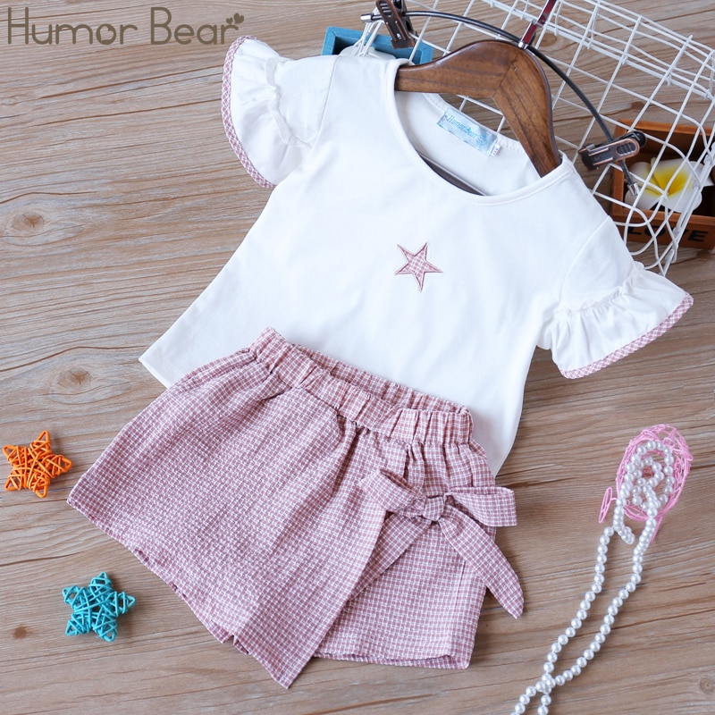 Humor Bear Baby Girl Clothes Suit 2020 Brand NEW Summer Star Printing Toddler girl clothes T-shirt Tops+Waistband Pantskirt 2-6Y Humor Bear Baby Girl Clothes Suit 2020 Brand NEW Summer Star Printing Toddler girl clothes T-shirt Tops+Waistband Pantskirt 2-6Y