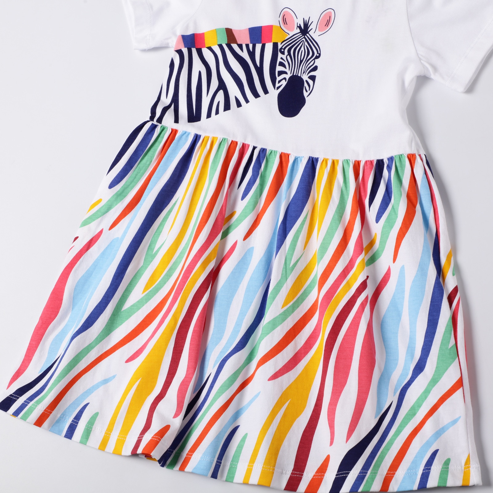 SAILEROAD Dress 2020 Summer Girls Tops Dresses Animal Baby Girls Clothes Dress Kids Cotton Zebra Print Short Sleeve Dress SAILEROAD Dress 2020 Summer Girls Tops Dresses Animal Baby Girls Clothes Dress Kids Cotton Zebra Print Short Sleeve Dress