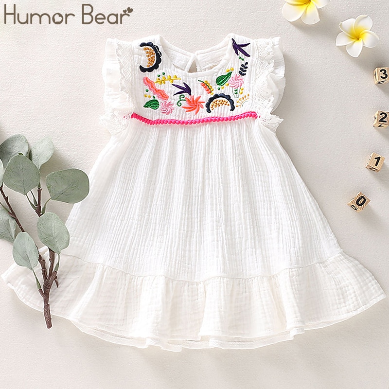 Humor Bear Summer 2020 New Fashion Baby Kid Girl Infant Sleeveless Embroidery Ruffles Flower Princess Dress Clothes Wholesale Humor Bear Summer 2020 New Fashion Baby Kid Girl Infant Sleeveless Embroidery Ruffles Flower Princess Dress Clothes Wholesale