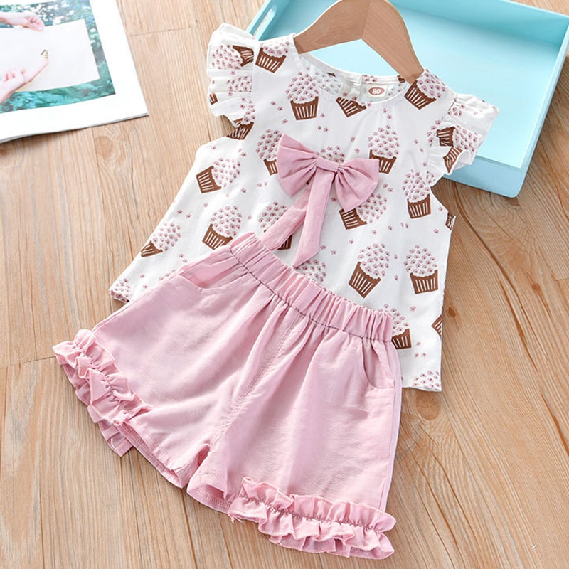 Humor Bear Girls Clothing Set 2020 Korean Summer New Ice Cream Bow Top T-shirt+Pants Kids Suit Toddler Baby Children's Clothes Humor Bear Girls Clothing Set 2020 Korean Summer New Ice Cream Bow Top T-shirt+Pants Kids Suit Toddler Baby Children's Clothes