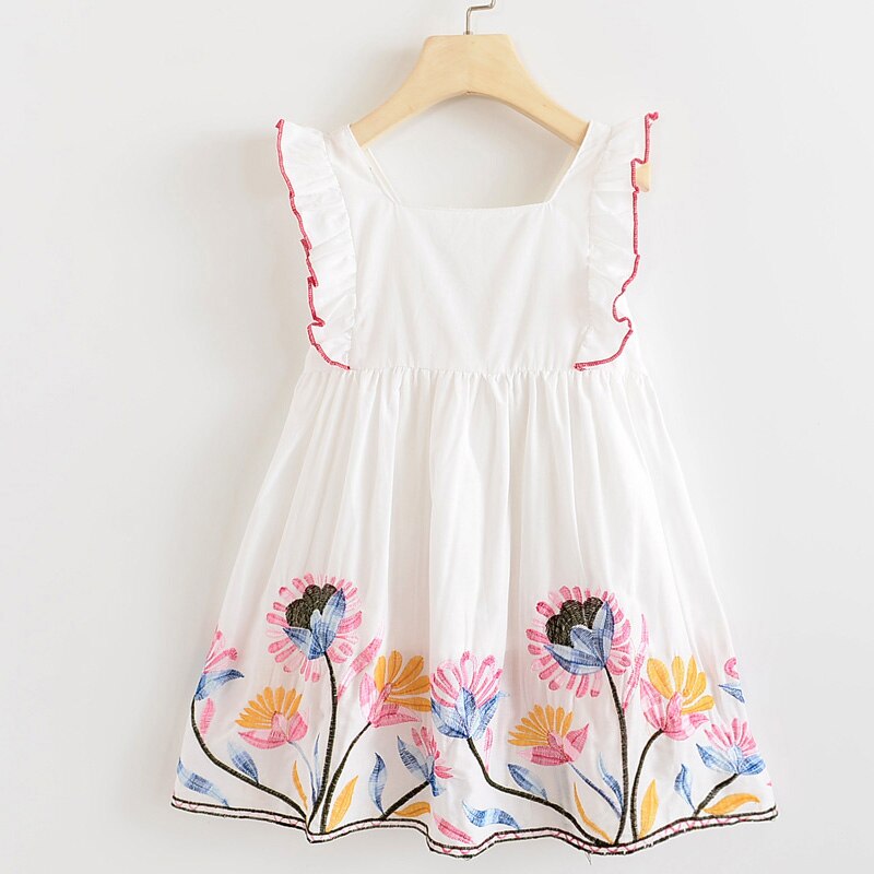 Humor Bear Baby Girls Dresses 2020 New Summer Embroidered Sweet Flower Back Bow Princess Dress Children's Clothes Party Dress Humor Bear Baby Girls Dresses 2020 New Summer Embroidered Sweet Flower Back Bow Princess Dress Children's Clothes Party Dress