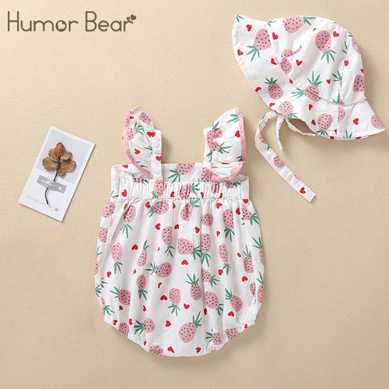 Humor Bear 2020 Summer Baby Clothes Brand New Fashion Cute Dot Big Bow Sling Jumpsuit +Hat Toddler Girls Rompers Clothing Humor Bear 2020 Summer Baby Clothes Brand New Fashion Cute Dot Big Bow Sling Jumpsuit +Hat Toddler Girls Rompers Clothing