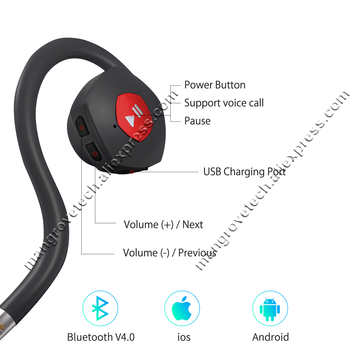 BN702T Hearing Aid Earphone Wireless Bone Conduction Headphone sound amplifier sport Bluetooth TV earphone built-in battery BN702T Hearing Aid Earphone Wireless Bone Conduction Headphone sound amplifier sport Bluetooth TV earphone built-in battery