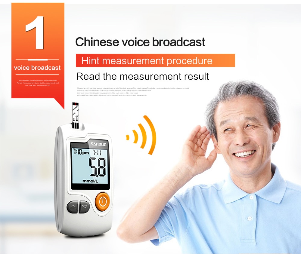 Sannuo Yizhun GA-3 Blood Glucose Meter Medical Device Glucometer Blood Sugar Monitor with Test Strips Free Code for Diabetics Sannuo Yizhun GA-3 Blood Glucose Meter Medical Device Glucometer Blood Sugar Monitor with Test Strips Free Code for Diabetics
