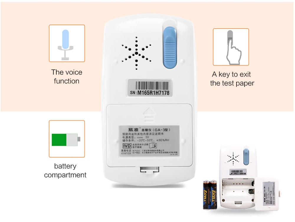 Sannuo Yizhun GA-3 Blood Glucose Meter Medical Device Glucometer Blood Sugar Monitor with Test Strips Free Code for Diabetics Sannuo Yizhun GA-3 Blood Glucose Meter Medical Device Glucometer Blood Sugar Monitor with Test Strips Free Code for Diabetics