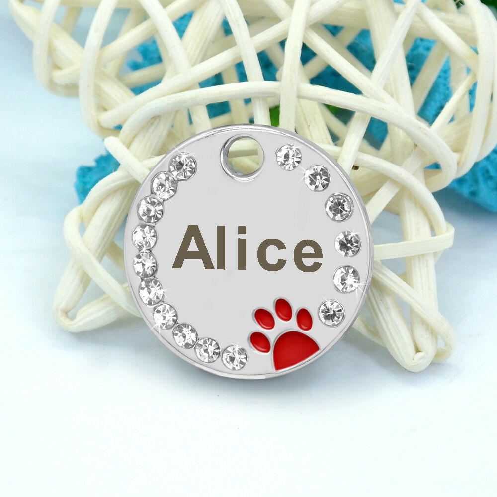 Anti-lost Pet Dog Tag Collar With Diamond No Personalized Engraved Puppy Cat ID Tag Stainless Steel Nameplate For Dogs Anti-lost Pet Dog Tag Collar With Diamond No Personalized Engraved Puppy Cat ID Tag Stainless Steel Nameplate For Dogs