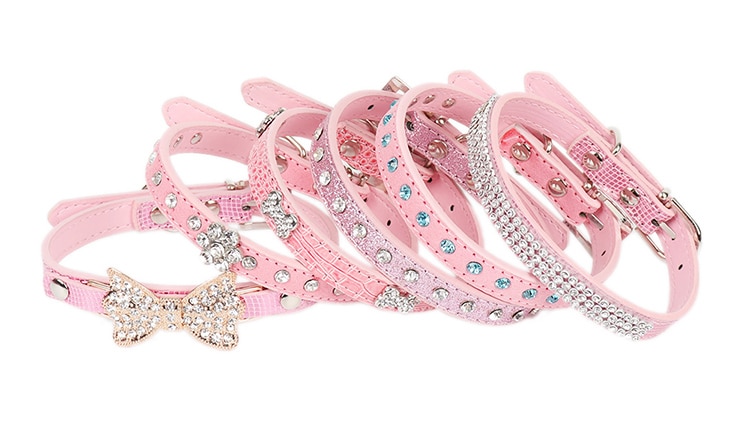 PipiFren Pink Small Cats Collars Breakaway Necklace Kitten Rhinestone For Leash Pet Dogs Collar Accessories collier chat kedi PipiFren Pink Small Cats Collars Breakaway Necklace Kitten Rhinestone For Leash Pet Dogs Collar Accessories collier chat kedi