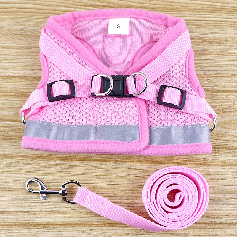 Cat Dog collar Adjustable Harness Vest Walking Lead Leash Collar for Dogs Puppy Mesh Harness For Small Medium Dog Cat Pet Bell Cat Dog collar Adjustable Harness Vest Walking Lead Leash Collar for Dogs Puppy Mesh Harness For Small Medium Dog Cat Pet Bell