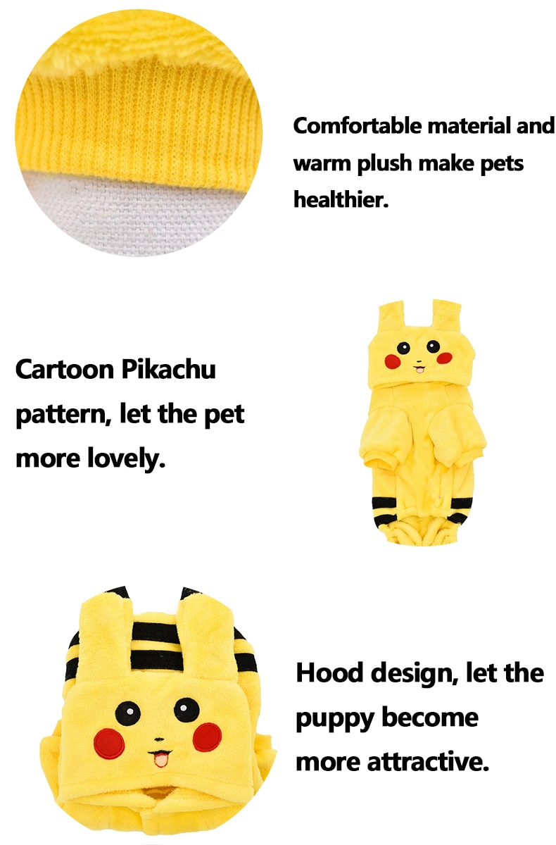 SUPREPET Cat Costume Cute Pet Clothes Pikachu Cosplay Clothes Autumn Winter Cat clothes Home Pajamas Puppy Hoodie Dog Coat SUPREPET Cat Costume Cute Pet Clothes Pikachu Cosplay Clothes Autumn Winter Cat clothes Home Pajamas Puppy Hoodie Dog Coat