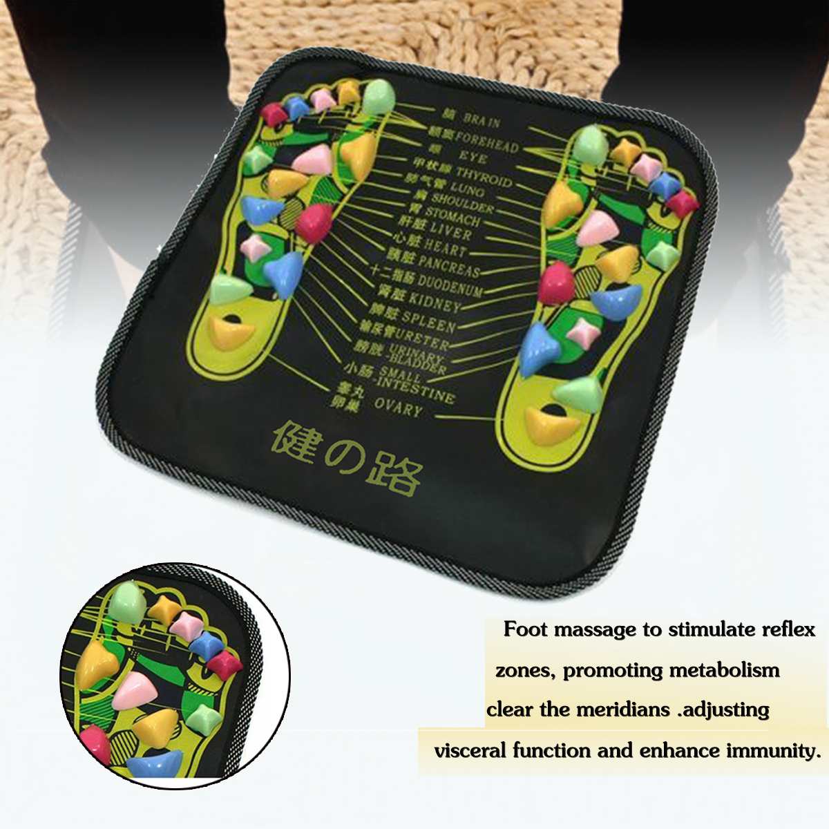 KIFIT Foot Massage Mat Colored Plastic Durable Walk Stone Square Healthy Foot Massage Health Mat to Stimulate Reflex-Zones KIFIT Foot Massage Mat Colored Plastic Durable Walk Stone Square Healthy Foot Massage Health Mat to Stimulate Reflex-Zones