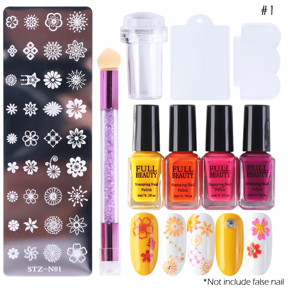 Manicure Nail Art Stamp Plate Tools Kit Gel Nail Stamping Polish Set Scraper Stamper Flower Geometric Nail Art Starter SA797 Manicure Nail Art Stamp Plate Tools Kit Gel Nail Stamping Polish Set Scraper Stamper Flower Geometric Nail Art Starter SA797