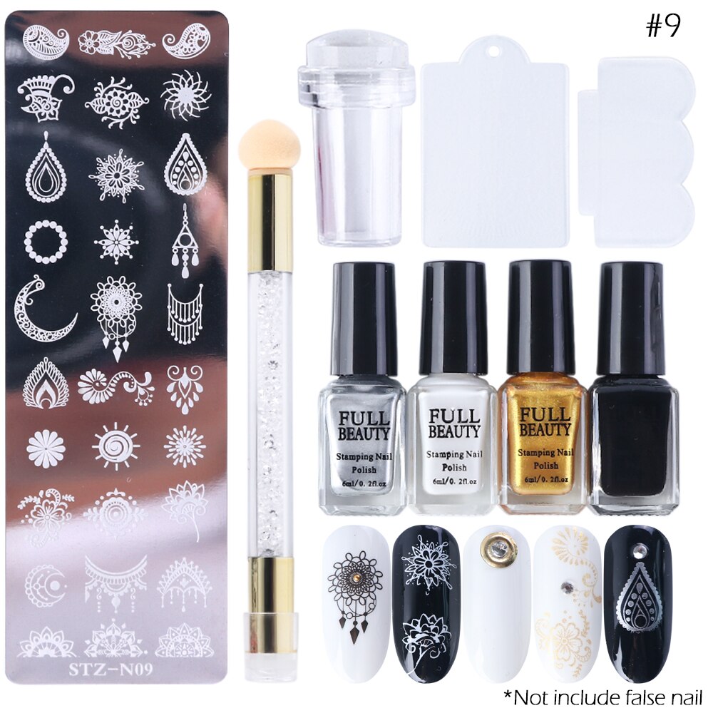 Manicure Nail Art Stamp Plate Tools Kit Gel Nail Stamping Polish Set Scraper Stamper Flower Geometric Nail Art Starter SA797 Manicure Nail Art Stamp Plate Tools Kit Gel Nail Stamping Polish Set Scraper Stamper Flower Geometric Nail Art Starter SA797