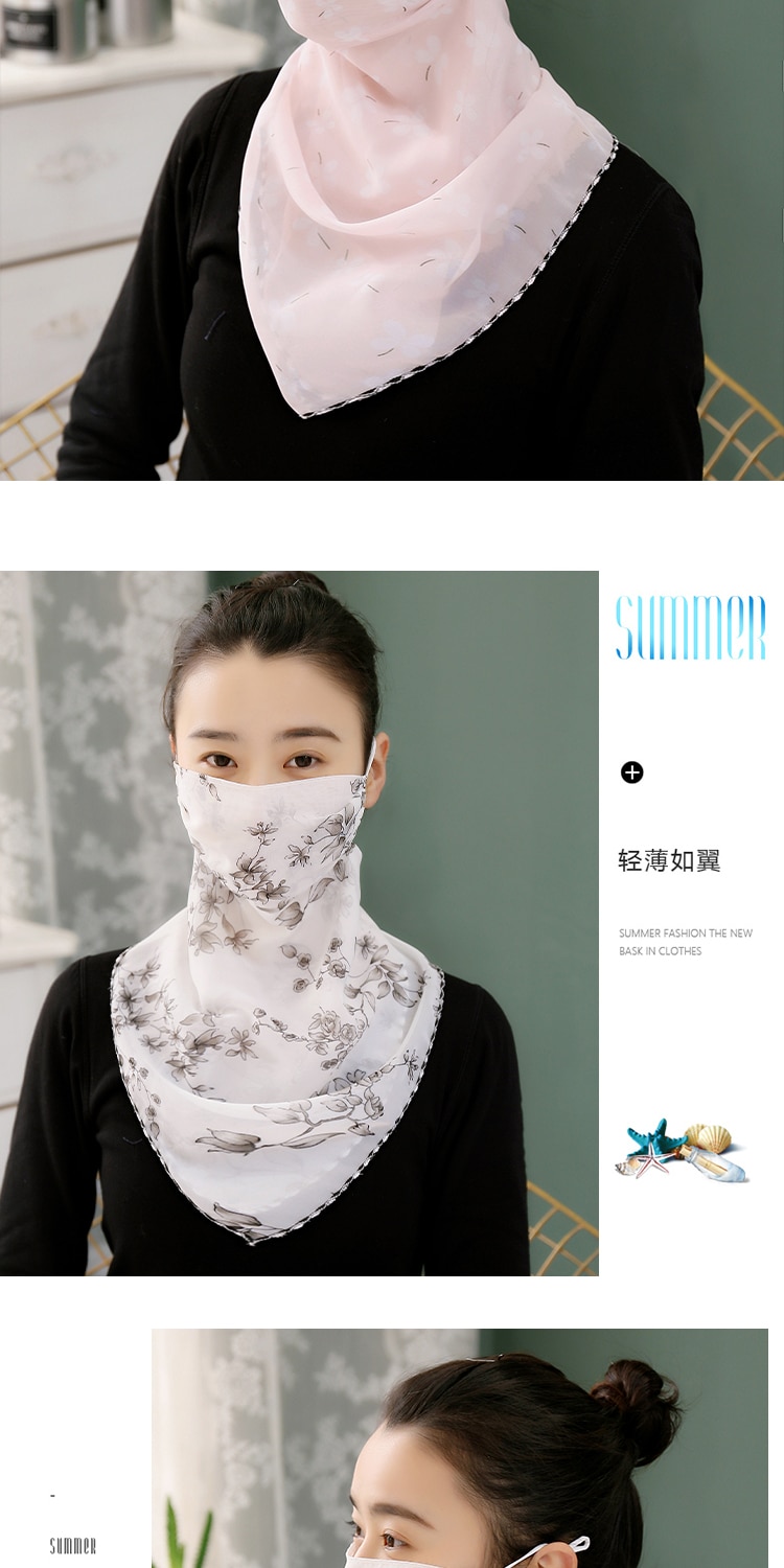New Sunscreen Mask Neck Protection Thin Summer Breathable Silk Scarf Full Covering Chiffon Triangle Scarf Outdoor Riding New Sunscreen Mask Neck Protection Thin Summer Breathable Silk Scarf Full Covering Chiffon Triangle Scarf Outdoor Riding