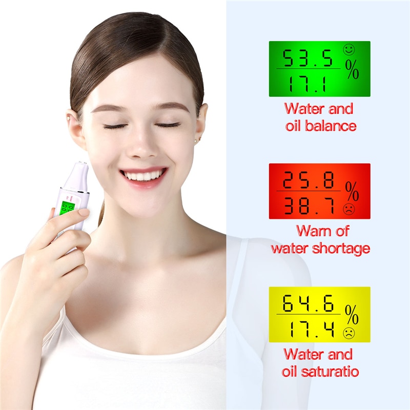 CkeyiN LCD Display Skin Oil Content Moisture Analyzer Skin Care Tool Detector Skin Care Sensor Monitor Memory Moisture Analyzer CkeyiN LCD Display Skin Oil Content Moisture Analyzer Skin Care Tool Detector Skin Care Sensor Monitor Memory Moisture Analyzer