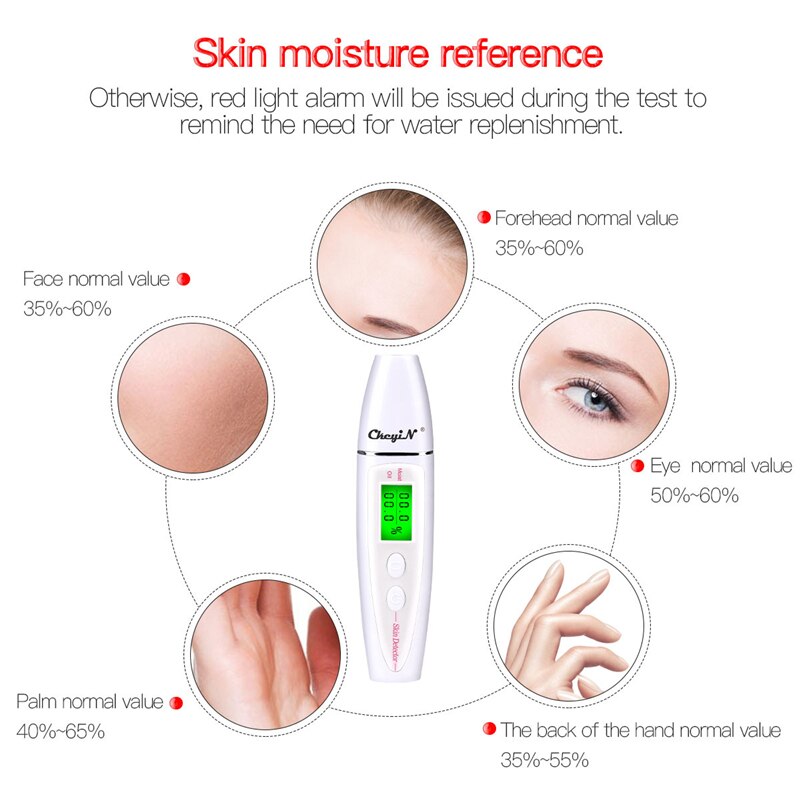 CkeyiN LCD Display Skin Oil Content Moisture Analyzer Skin Care Tool Detector Skin Care Sensor Monitor Memory Moisture Analyzer CkeyiN LCD Display Skin Oil Content Moisture Analyzer Skin Care Tool Detector Skin Care Sensor Monitor Memory Moisture Analyzer