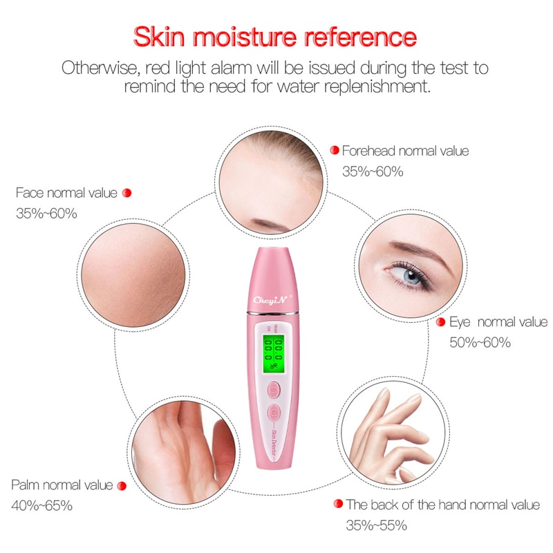 CkeyiN LCD Display Skin Oil Content Moisture Analyzer Skin Care Tool Detector Skin Care Sensor Monitor Memory Moisture Analyzer CkeyiN LCD Display Skin Oil Content Moisture Analyzer Skin Care Tool Detector Skin Care Sensor Monitor Memory Moisture Analyzer