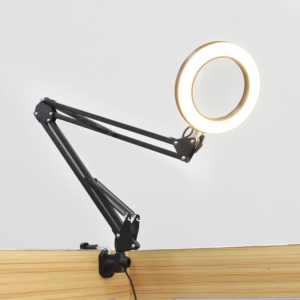 NEWACALOX 5X Illuminated Magnifier USB 3 Colors LED Magnifying Glass for Soldering Iron Repair/Table Lamp/Skincare Beauty Tool NEWACALOX 5X Illuminated Magnifier USB 3 Colors LED Magnifying Glass for Soldering Iron Repair/Table Lamp/Skincare Beauty Tool