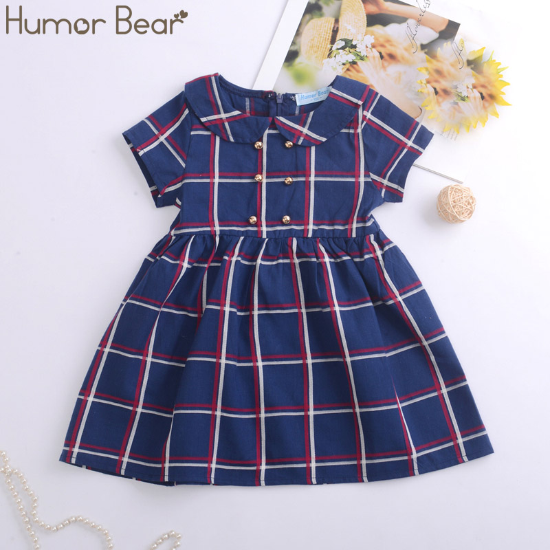Humor Bear 2020 Children Summer New Baby Girls' Clothing Black White Plaid Short Front Long Back Fashion Kids Baby Girl Dress Humor Bear 2020 Children Summer New Baby Girls' Clothing Black White Plaid Short Front Long Back Fashion Kids Baby Girl Dress