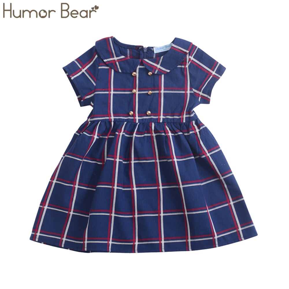 Humor Bear 2020 Children Summer New Baby Girls' Clothing Black White Plaid Short Front Long Back Fashion Kids Baby Girl Dress Humor Bear 2020 Children Summer New Baby Girls' Clothing Black White Plaid Short Front Long Back Fashion Kids Baby Girl Dress