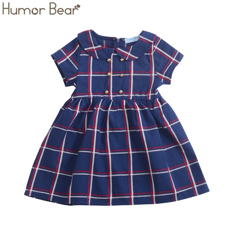 Humor Bear 2020 Children Summer New Baby Girls' Clothing Black White Plaid Short Front Long Back Fashion Kids Baby Girl Dress Humor Bear 2020 Children Summer New Baby Girls' Clothing Black White Plaid Short Front Long Back Fashion Kids Baby Girl Dress