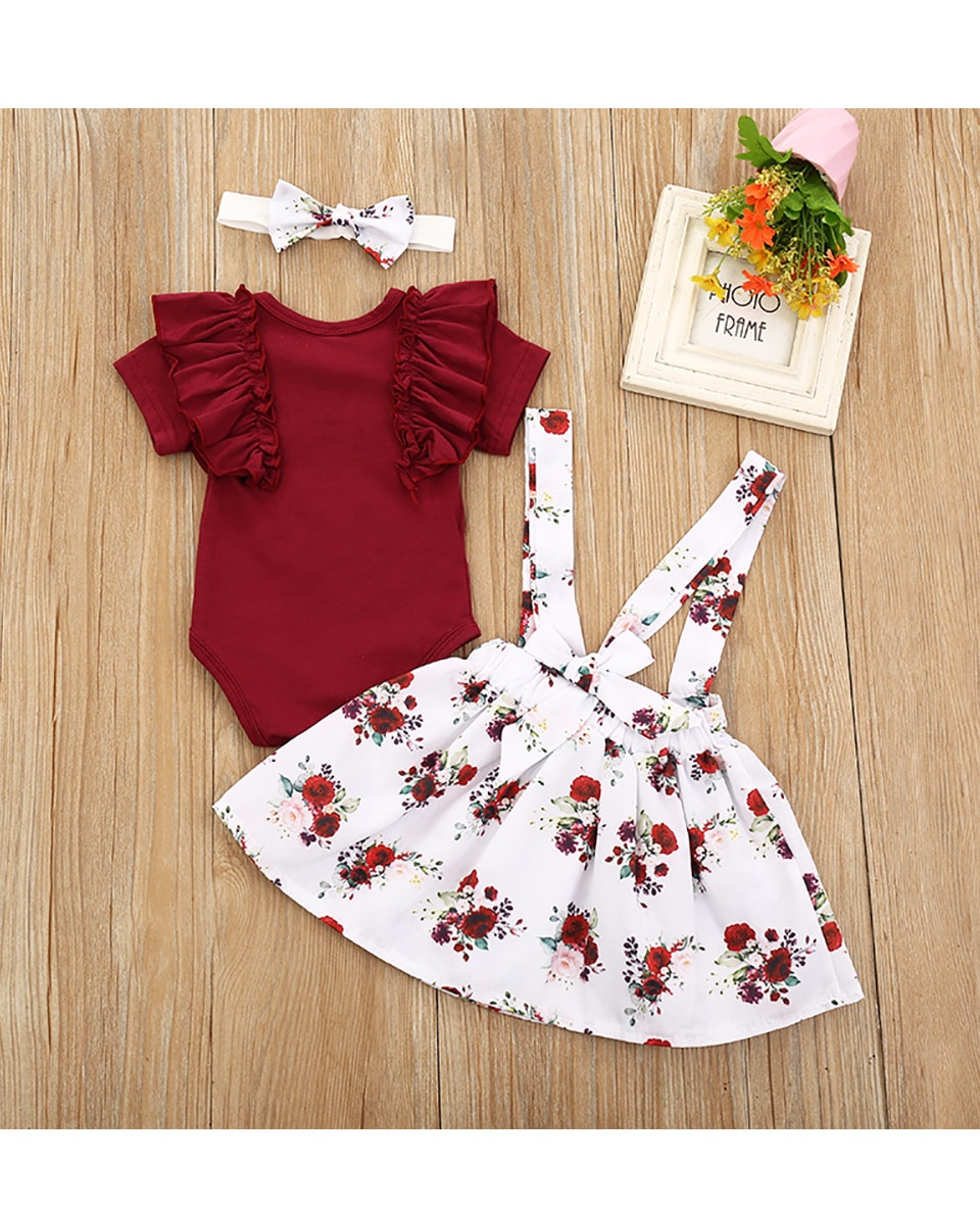 Newborn Baby Girl Clothes Set Summer Princess Party Outfits Romper Strap Dress Headbands 3Pcs Toddler Infant Clothing Baby Girls Newborn Baby Girl Clothes Set Summer Princess Party Outfits Romper Strap Dress Headbands 3Pcs Toddler Infant Clothing Baby Girls
