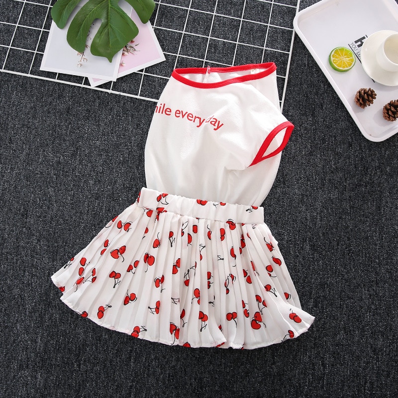 2020 Summer Girls' Clothing Sets Korean Letter Embroidery Lapel Vest Top+Love Skirt 2PCS Baby Kids Clothes Set Children Clothing 2020 Summer Girls' Clothing Sets Korean Letter Embroidery Lapel Vest Top+Love Skirt 2PCS Baby Kids Clothes Set Children Clothing