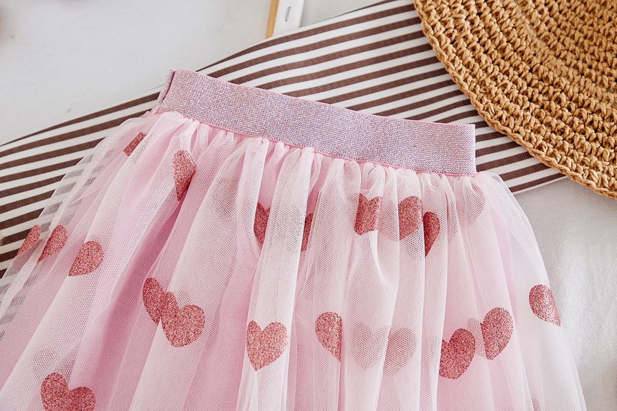 2020 Summer Girls' Clothing Sets Korean Letter Embroidery Lapel Vest Top+Love Skirt 2PCS Baby Kids Clothes Set Children Clothing 2020 Summer Girls' Clothing Sets Korean Letter Embroidery Lapel Vest Top+Love Skirt 2PCS Baby Kids Clothes Set Children Clothing