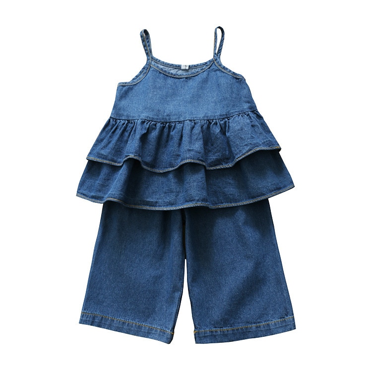 Summer Girls' Clothing Sets Korean Denim Short-sleeved T-shirt+High Waist Skirt 2PCS Baby Kids Clothes Suit Children Clothing Summer Girls' Clothing Sets Korean Denim Short-sleeved T-shirt+High Waist Skirt 2PCS Baby Kids Clothes Suit Children Clothing