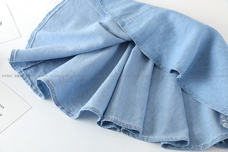 Summer Girls' Clothing Sets Korean Denim Short-sleeved T-shirt+High Waist Skirt 2PCS Baby Kids Clothes Suit Children Clothing Summer Girls' Clothing Sets Korean Denim Short-sleeved T-shirt+High Waist Skirt 2PCS Baby Kids Clothes Suit Children Clothing