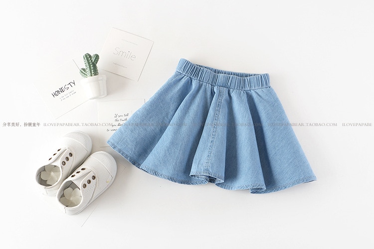 Summer Girls' Clothing Sets Korean Denim Short-sleeved T-shirt+High Waist Skirt 2PCS Baby Kids Clothes Suit Children Clothing Summer Girls' Clothing Sets Korean Denim Short-sleeved T-shirt+High Waist Skirt 2PCS Baby Kids Clothes Suit Children Clothing