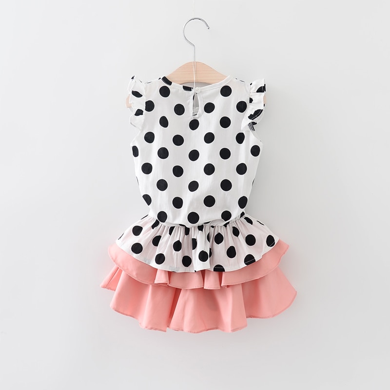 Humor Bear Baby Girls Clothes Sets 2019 Summer Dot flying sleeve top+strap dress+Headband 3-piece kids Children's Clothing Suit Humor Bear Baby Girls Clothes Sets 2019 Summer Dot flying sleeve top+strap dress+Headband 3-piece kids Children's Clothing Suit
