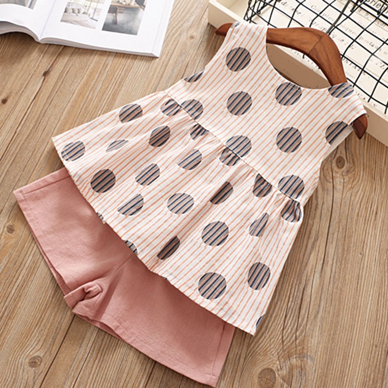 Humor Bear Baby Girls Clothes Sets 2019 Summer Dot flying sleeve top+strap dress+Headband 3-piece kids Children's Clothing Suit Humor Bear Baby Girls Clothes Sets 2019 Summer Dot flying sleeve top+strap dress+Headband 3-piece kids Children's Clothing Suit