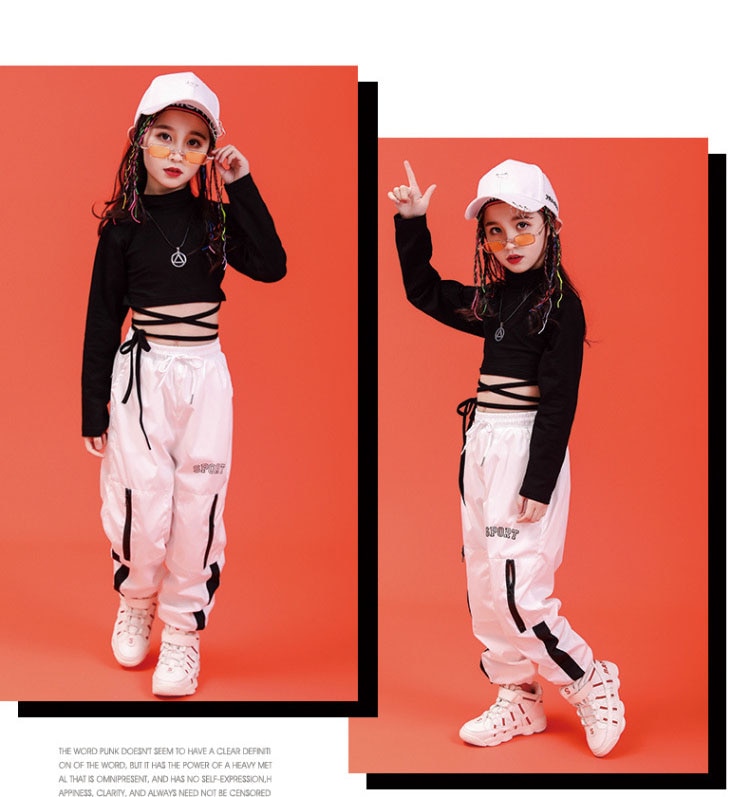 Children Hip Hop Clothing Sweatshirt Black Shirt Top Crop Casual Pants for Girl Jazz Dance Costume Ballroom Dancing Clothes Wear Children Hip Hop Clothing Sweatshirt Black Shirt Top Crop Casual Pants for Girl Jazz Dance Costume Ballroom Dancing Clothes Wear