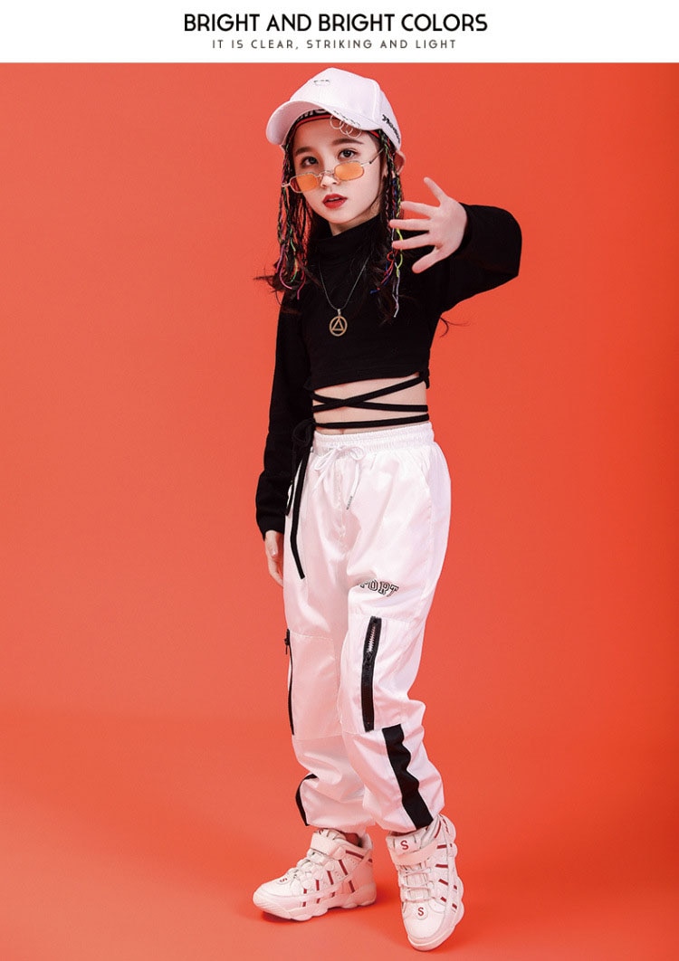 Children Hip Hop Clothing Sweatshirt Black Shirt Top Crop Casual Pants for Girl Jazz Dance Costume Ballroom Dancing Clothes Wear Children Hip Hop Clothing Sweatshirt Black Shirt Top Crop Casual Pants for Girl Jazz Dance Costume Ballroom Dancing Clothes Wear