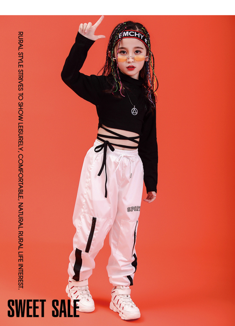 Children Hip Hop Clothing Sweatshirt Black Shirt Top Crop Casual Pants for Girl Jazz Dance Costume Ballroom Dancing Clothes Wear Children Hip Hop Clothing Sweatshirt Black Shirt Top Crop Casual Pants for Girl Jazz Dance Costume Ballroom Dancing Clothes Wear